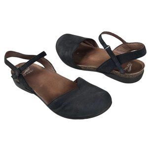 Dansko Rowan Nubuck Women's Sz 38 Closed Toe Sandals in Black